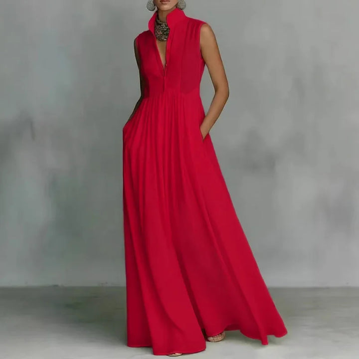 Robe Longue Col Montant Femme