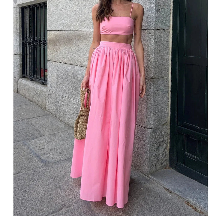 Ensemble Jupe Longue et Top Court Femme