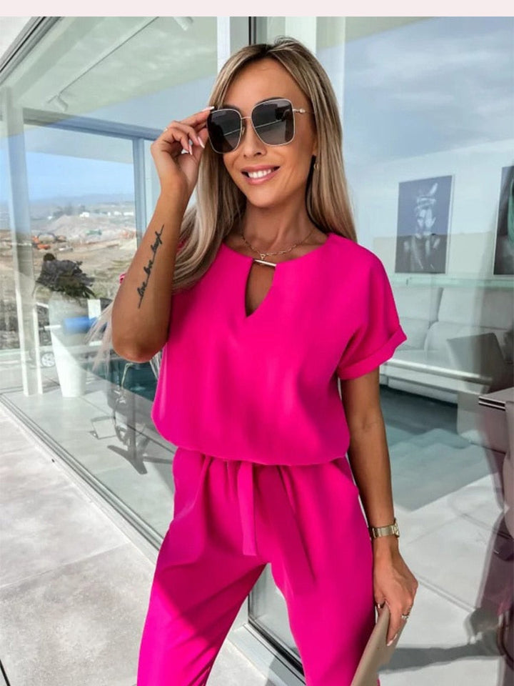 Ensemble Pantalon Ceinturé Femme