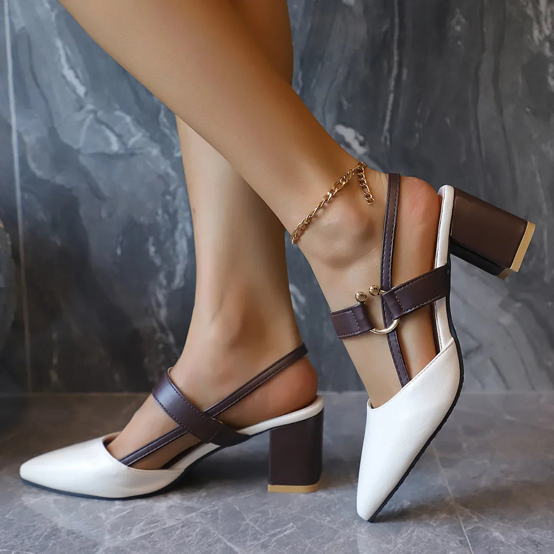Escarpins Talon Bloc Élégant Femme
