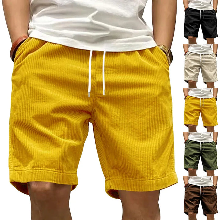Short Côtelé à Taille Élastiquée Homme