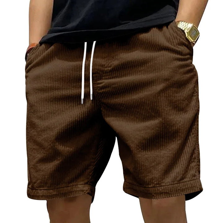 Short Côtelé à Taille Élastiquée Homme