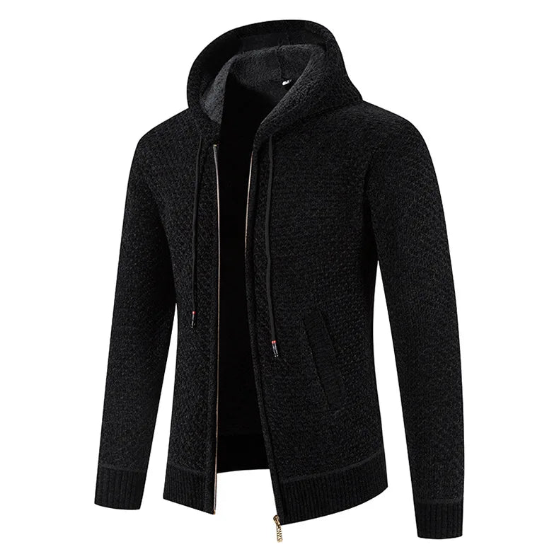 Cardigan Zippé à Capuche Homme