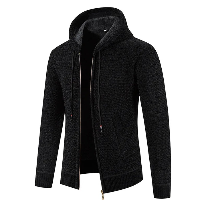 Cardigan Zippé à Capuche Homme