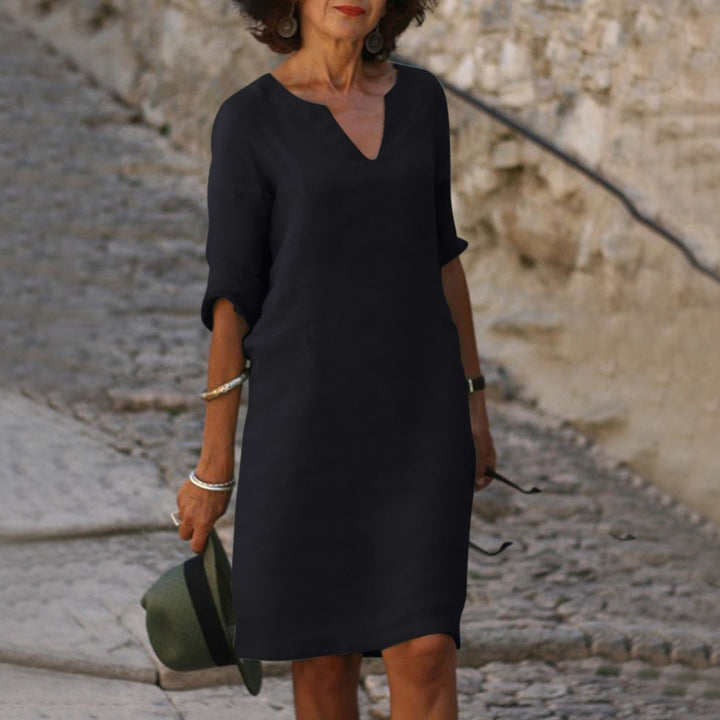 Robe Midi Col V Femme