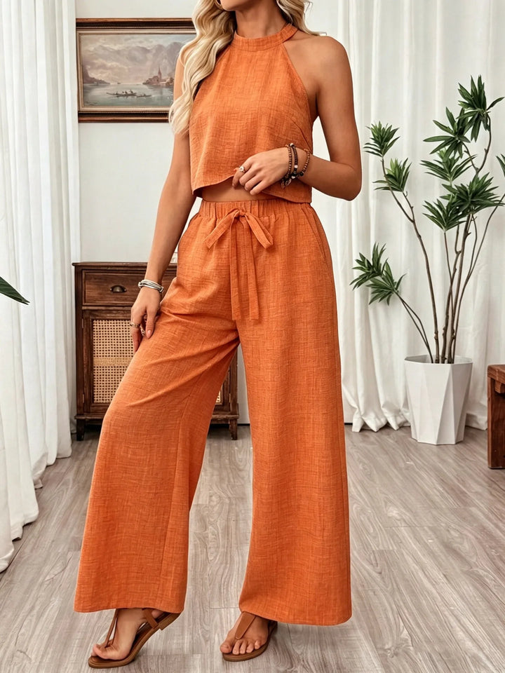 Ensemble Top Dos Nageur et Pantalon Large Femme