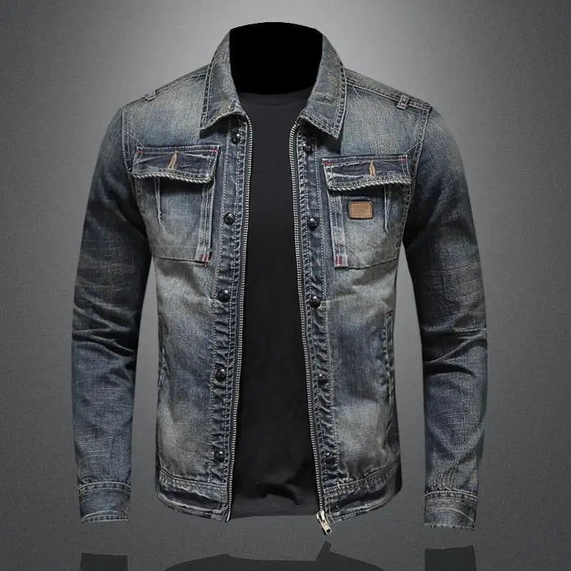 Veste Denim Délavée Homme