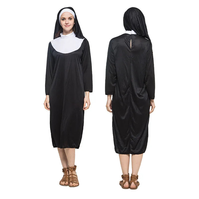 Déguisement De Nonne Halloween Avec Coiffe Femme