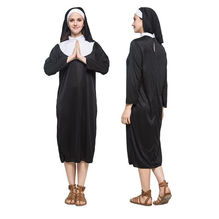 Déguisement De Nonne Halloween Avec Coiffe Femme
