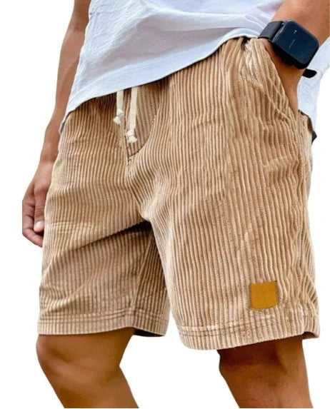 Short Côtelé Décontracté à Cordon Homme