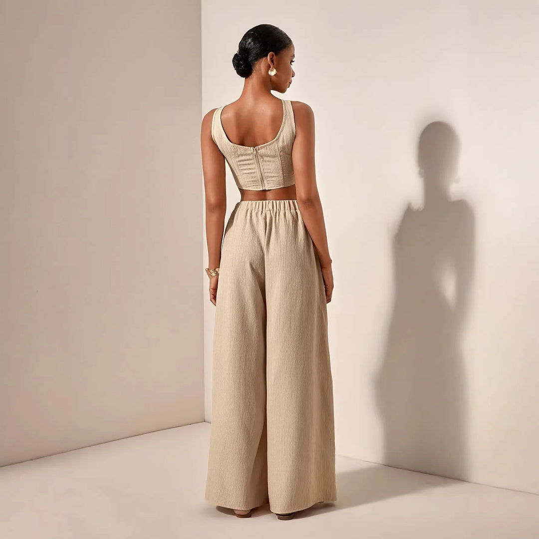 Ensemble Pantalon Large et Top Court Femme