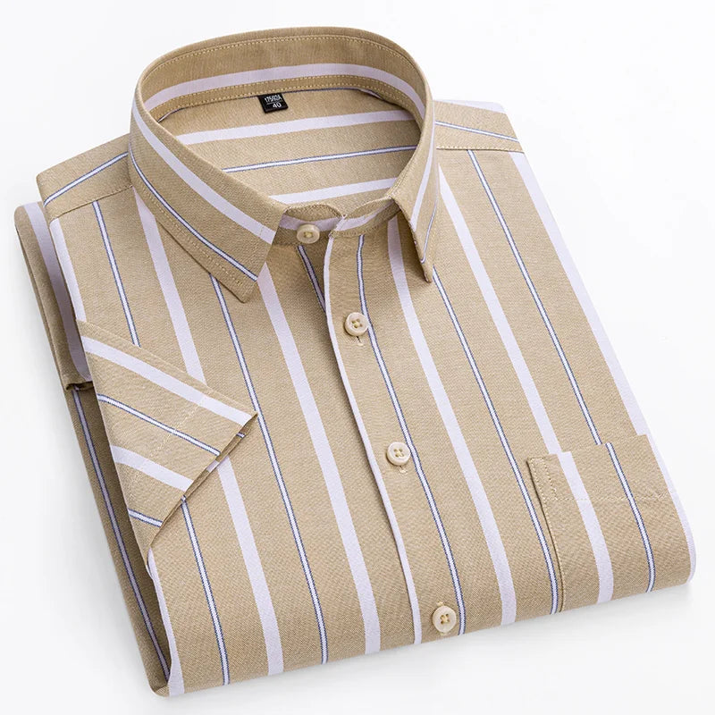 Chemise Rayée Manches Courtes Homme