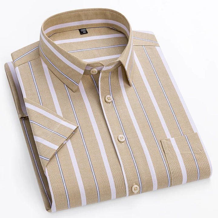 Chemise Rayée Manches Courtes Homme