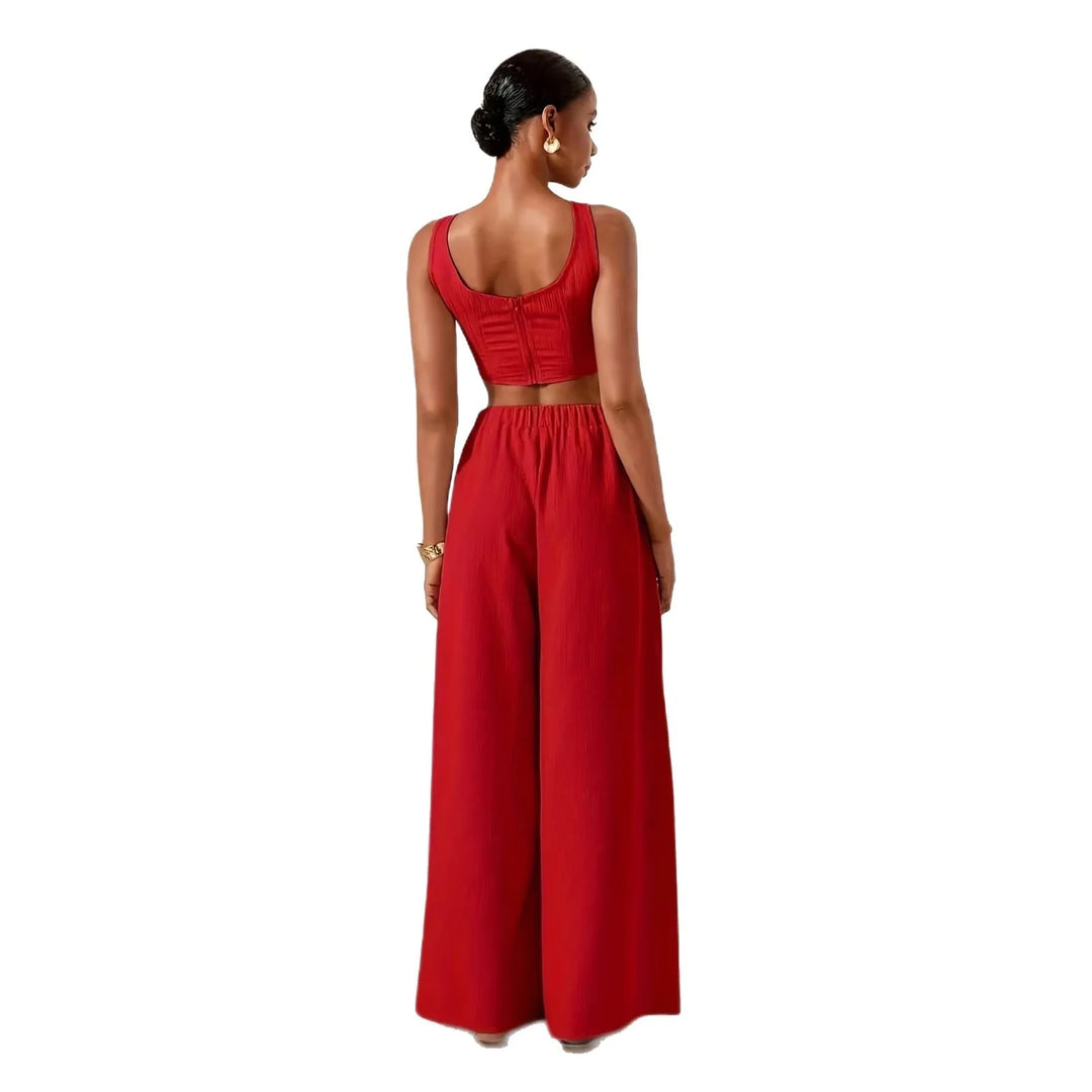 Ensemble Pantalon Large et Top Court Femme