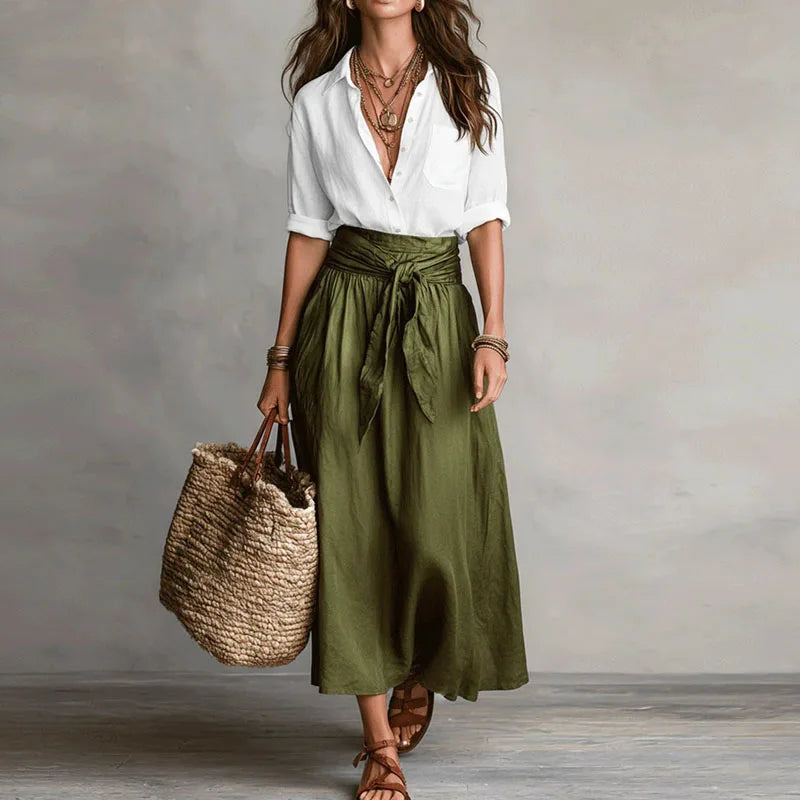 Ensemble Chemise et Jupe Midi Femme
