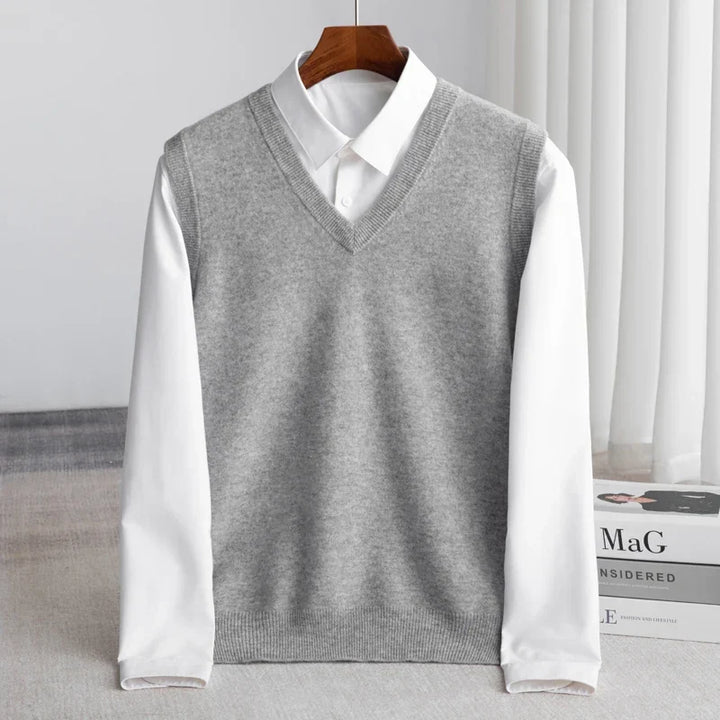 Pull Sans Manches à Col V Homme