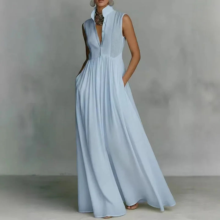 Robe Longue Col Montant Femme