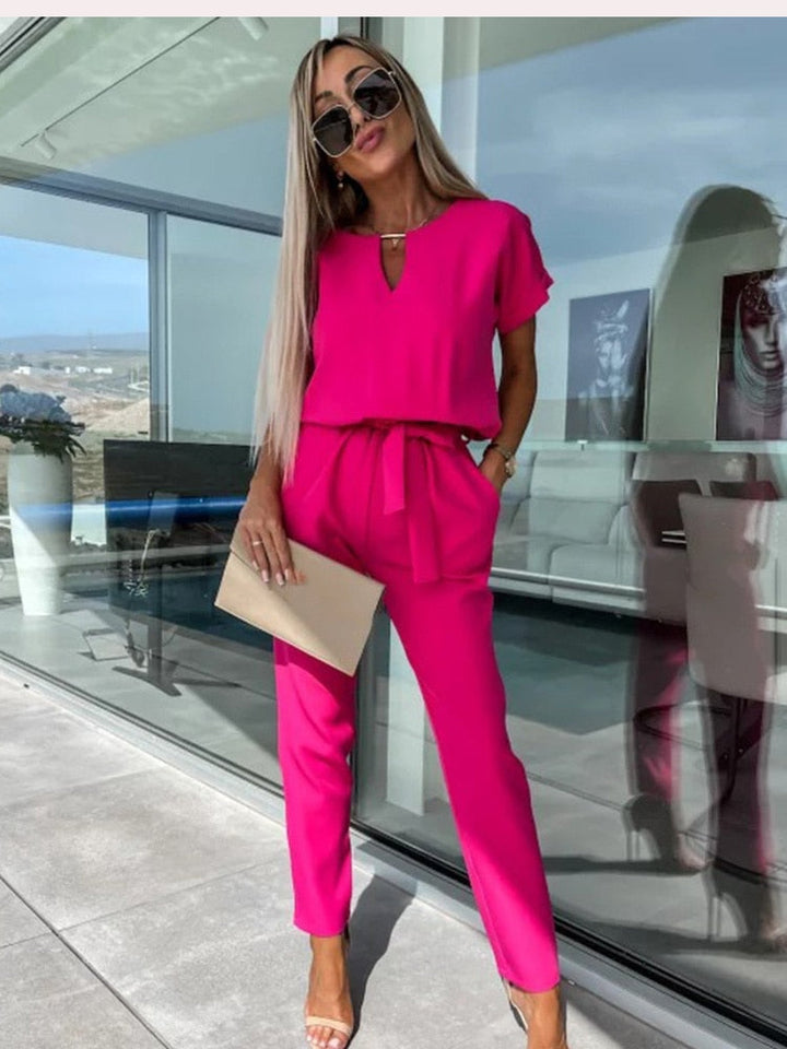Ensemble Pantalon Ceinturé Femme