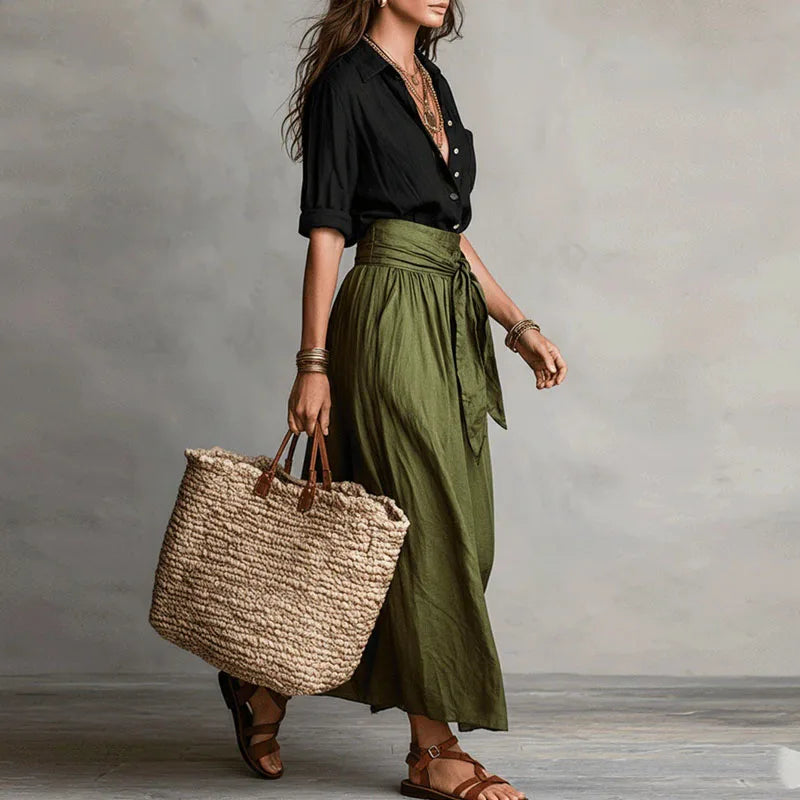 Ensemble Chemise et Jupe Midi Femme