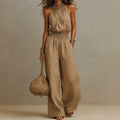 Women's Wide-Leg Backless Jumpsuit