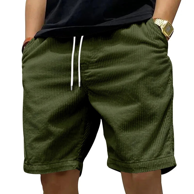 Short Côtelé à Taille Élastiquée Homme