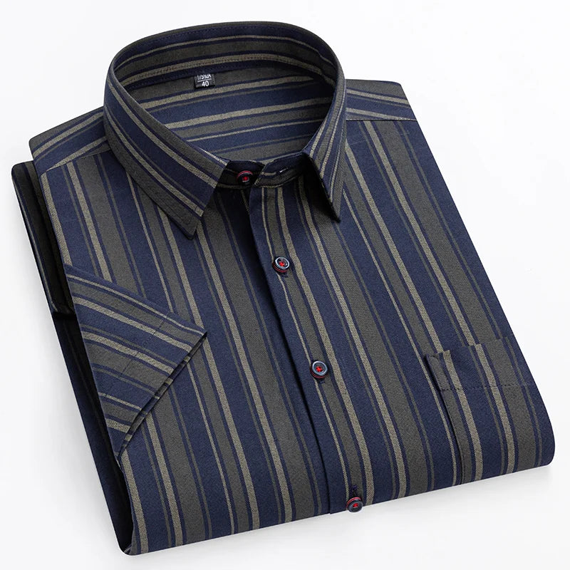 Chemise Rayée Manches Courtes Homme