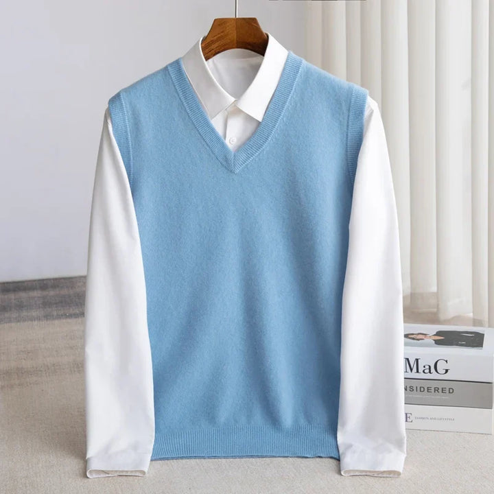 Pull Sans Manches à Col V Homme