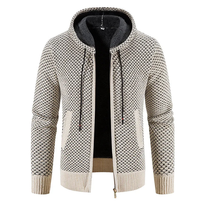 Cardigan Zippé à Capuche Homme