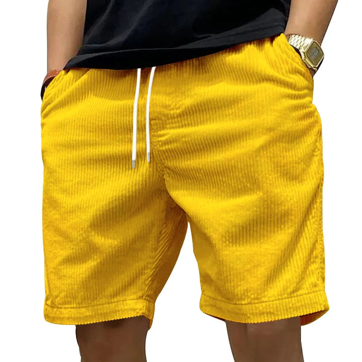 Short Côtelé à Taille Élastiquée Homme