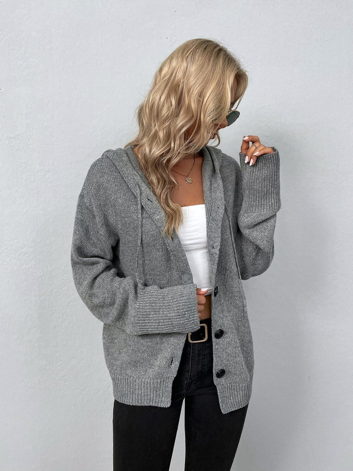 Gilet en Maille à Capuche Femme