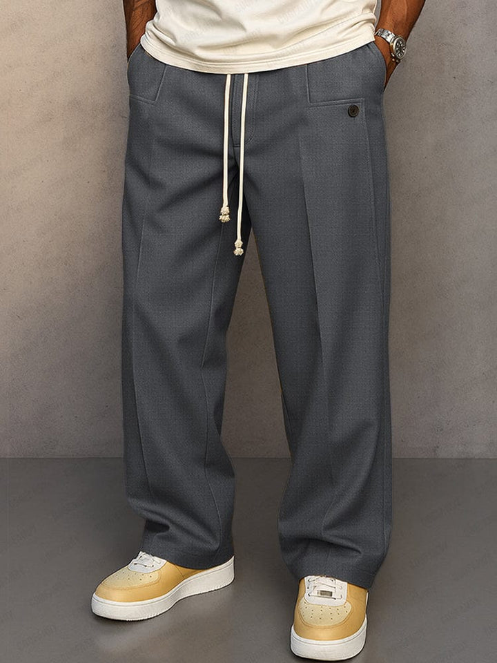 Pantalon Coupe Large à Taille Cordon Homme
