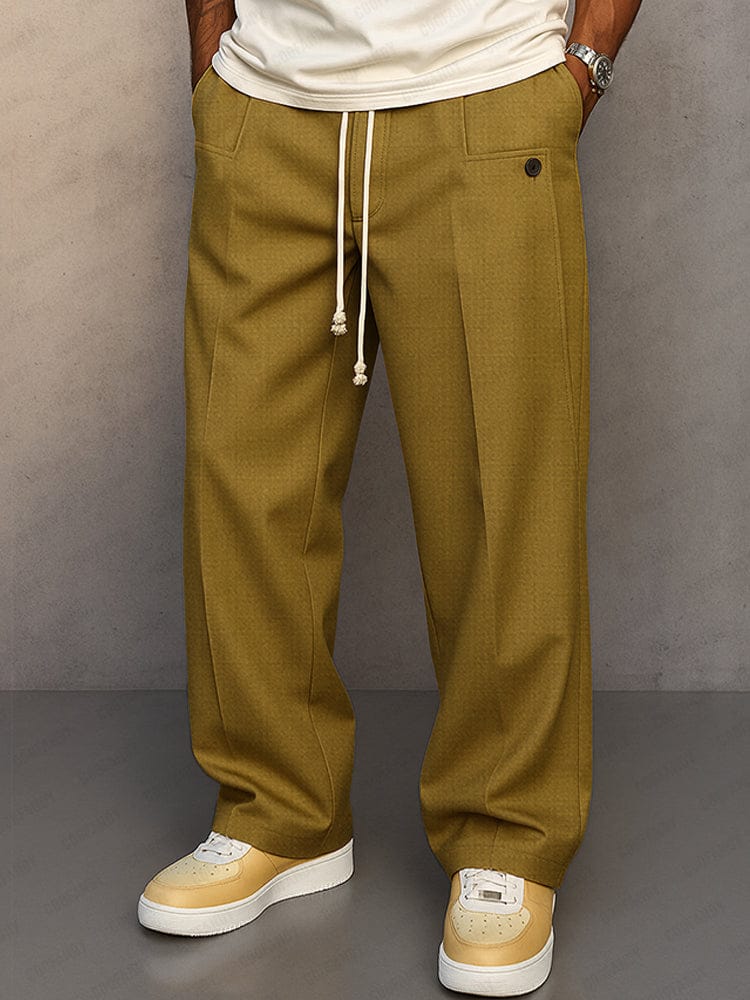 Pantalon Coupe Large à Taille Cordon Homme