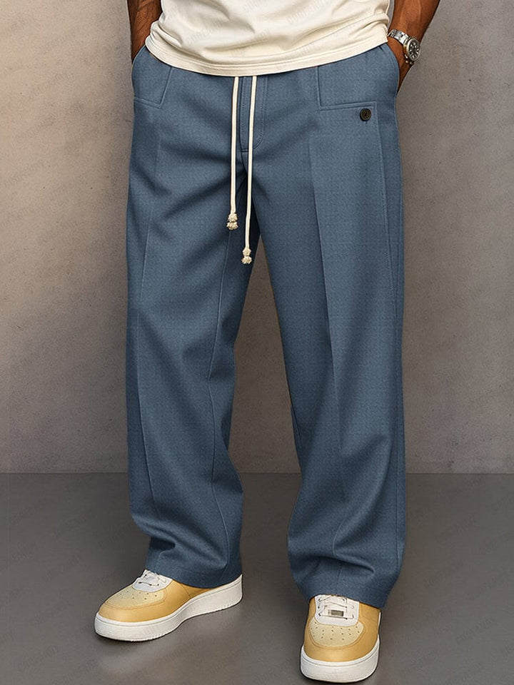 Pantalon Coupe Large à Taille Cordon Homme