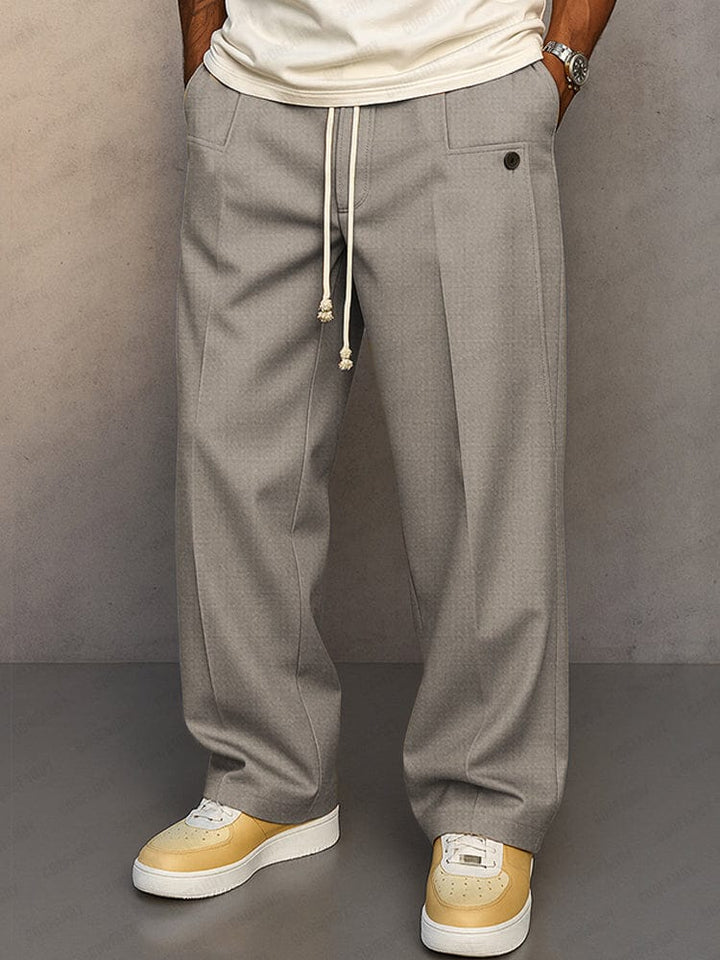 Pantalon Coupe Large à Taille Cordon Homme
