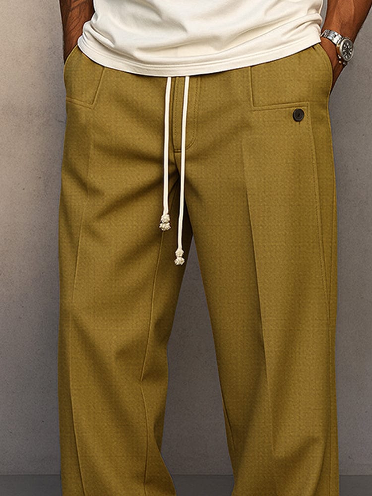 Pantalon Coupe Large à Taille Cordon Homme