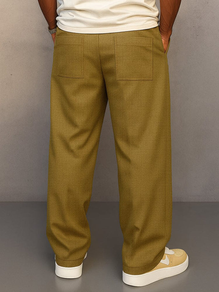 Pantalon Coupe Large à Taille Cordon Homme