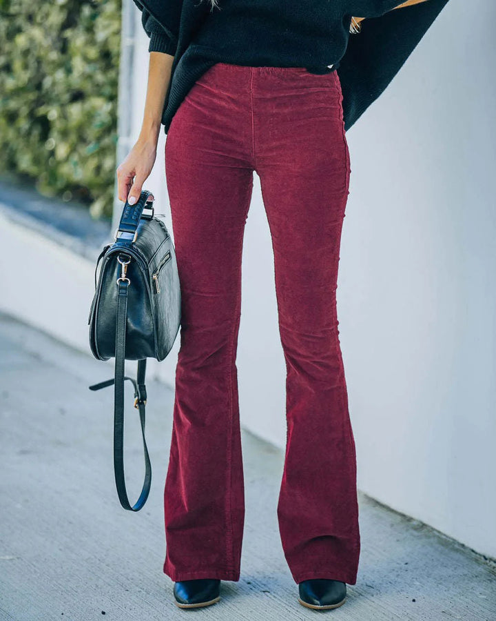 Pantalon Taille Haute Évasé Femme
