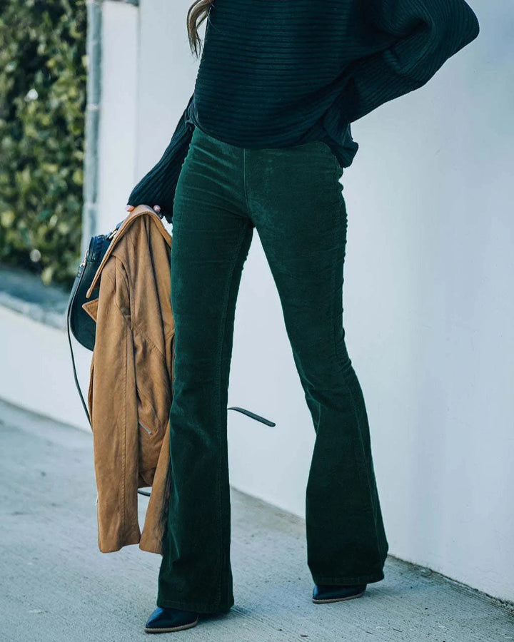 Pantalon Taille Haute Évasé Femme