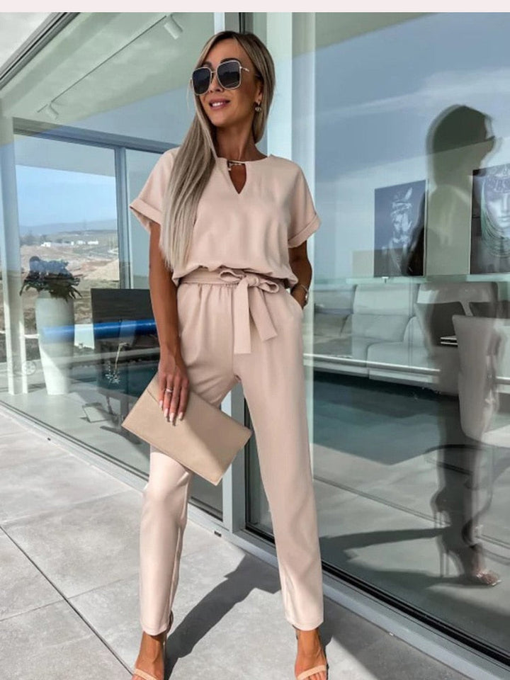 Ensemble Pantalon Ceinturé Femme