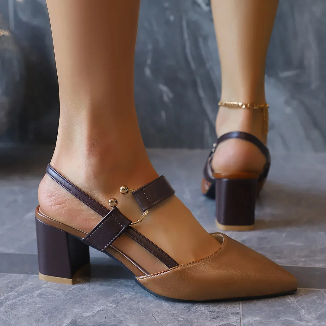 Escarpins Talon Bloc Élégant Femme