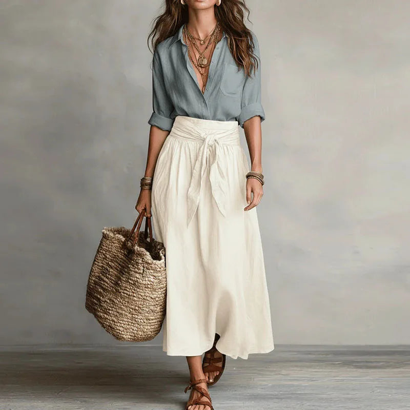 Ensemble Chemise et Jupe Midi Femme