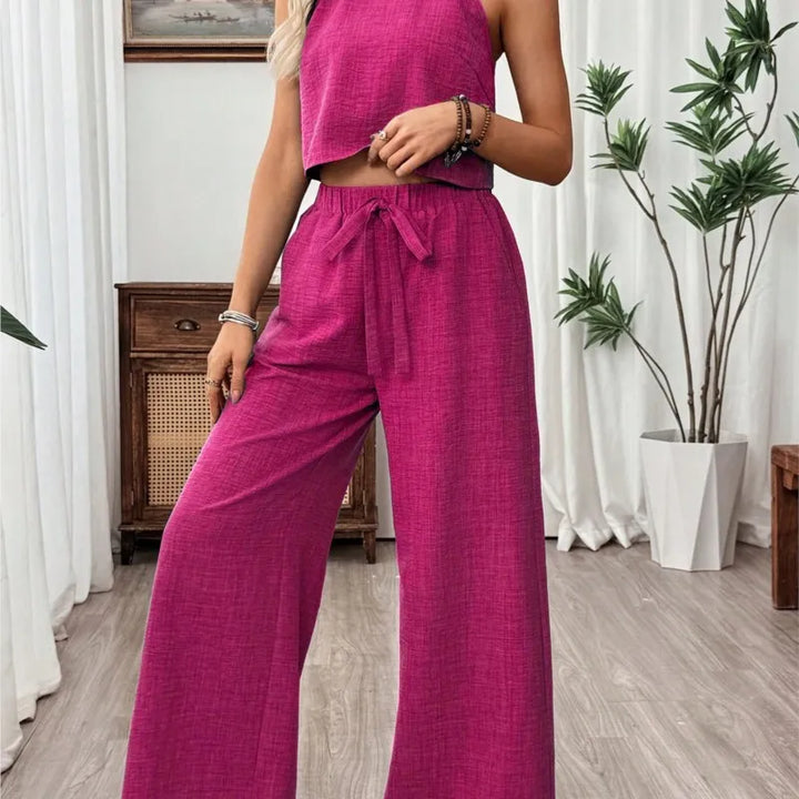 Ensemble Top Dos Nageur et Pantalon Large Femme
