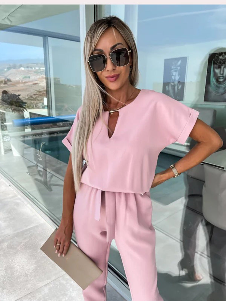Ensemble Pantalon Ceinturé Femme