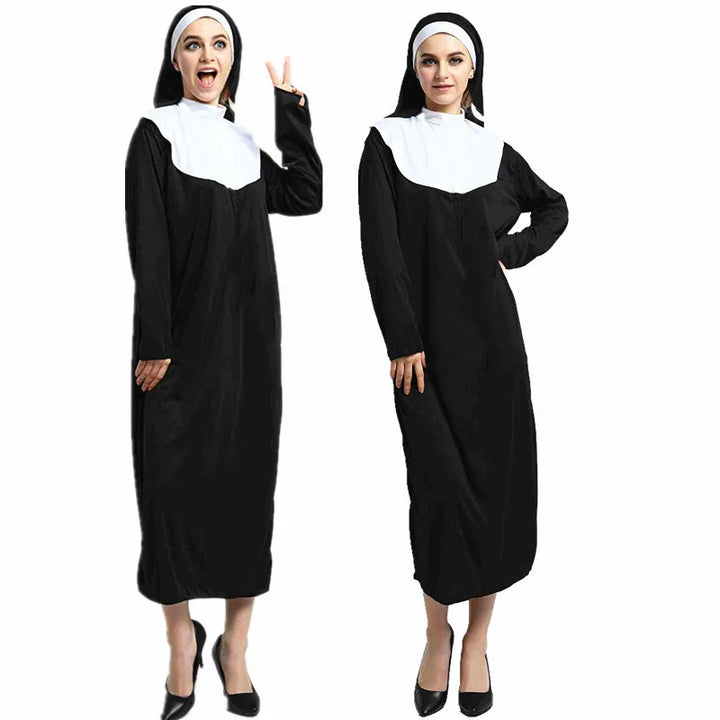 Déguisement De Nonne Halloween Avec Coiffe Femme