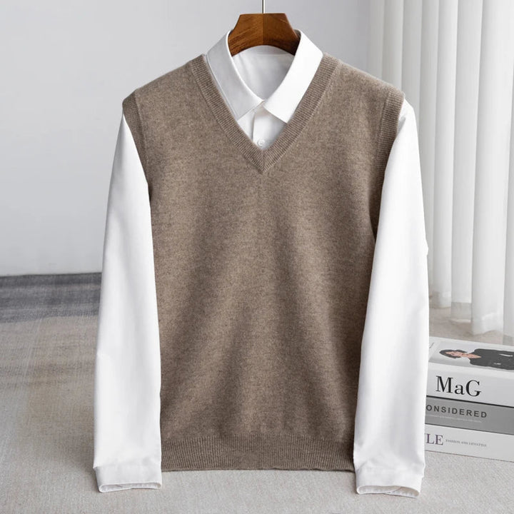 Pull Sans Manches à Col V Homme