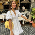 Women's Puff-Sleeve Mini Dress