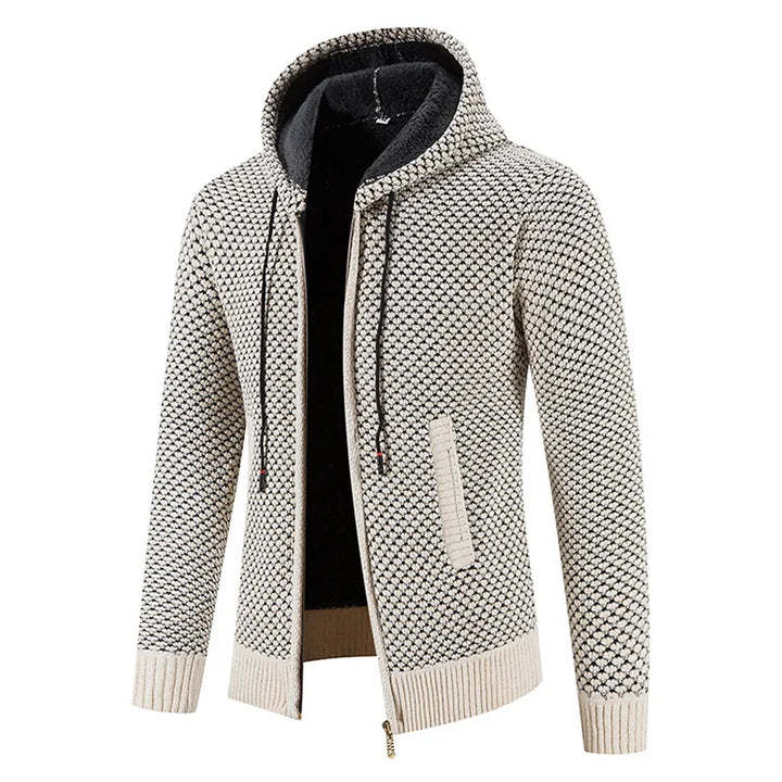 Cardigan Zippé à Capuche Homme