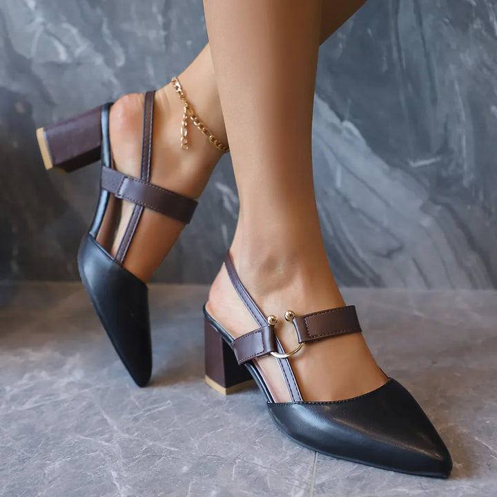 Escarpins Talon Bloc Élégant Femme