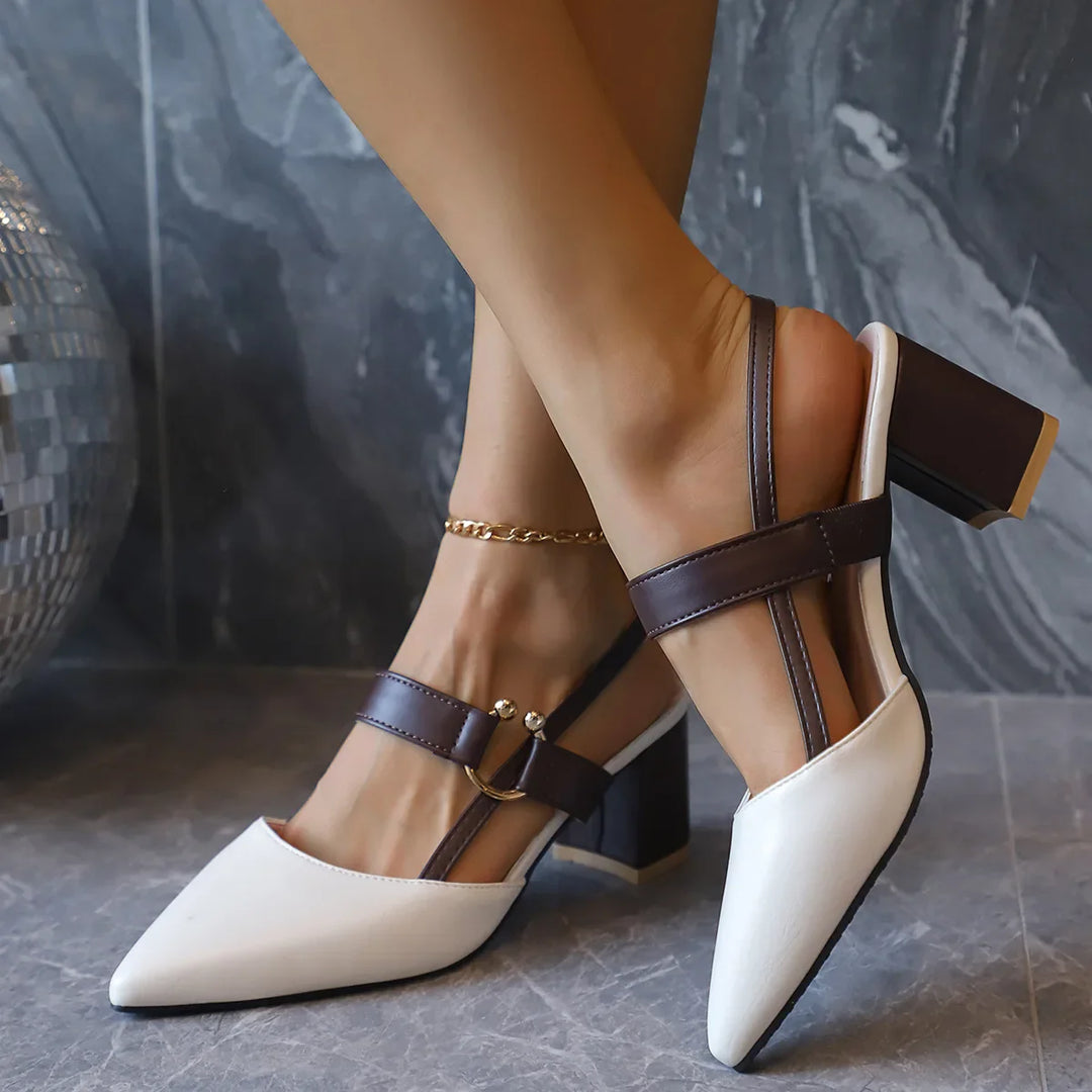 Escarpins Talon Bloc Élégant Femme