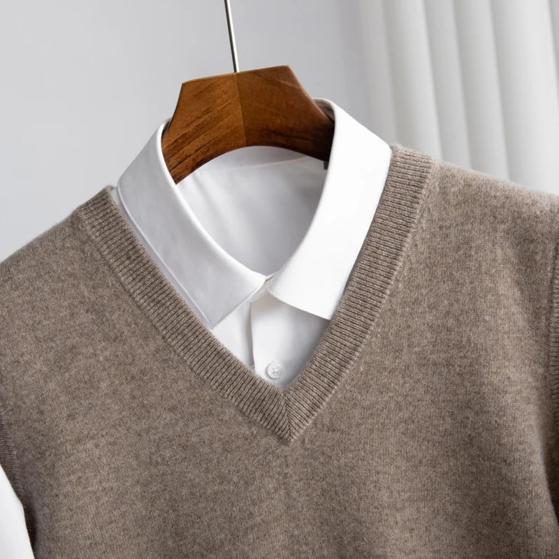 Pull Sans Manches à Col V Homme